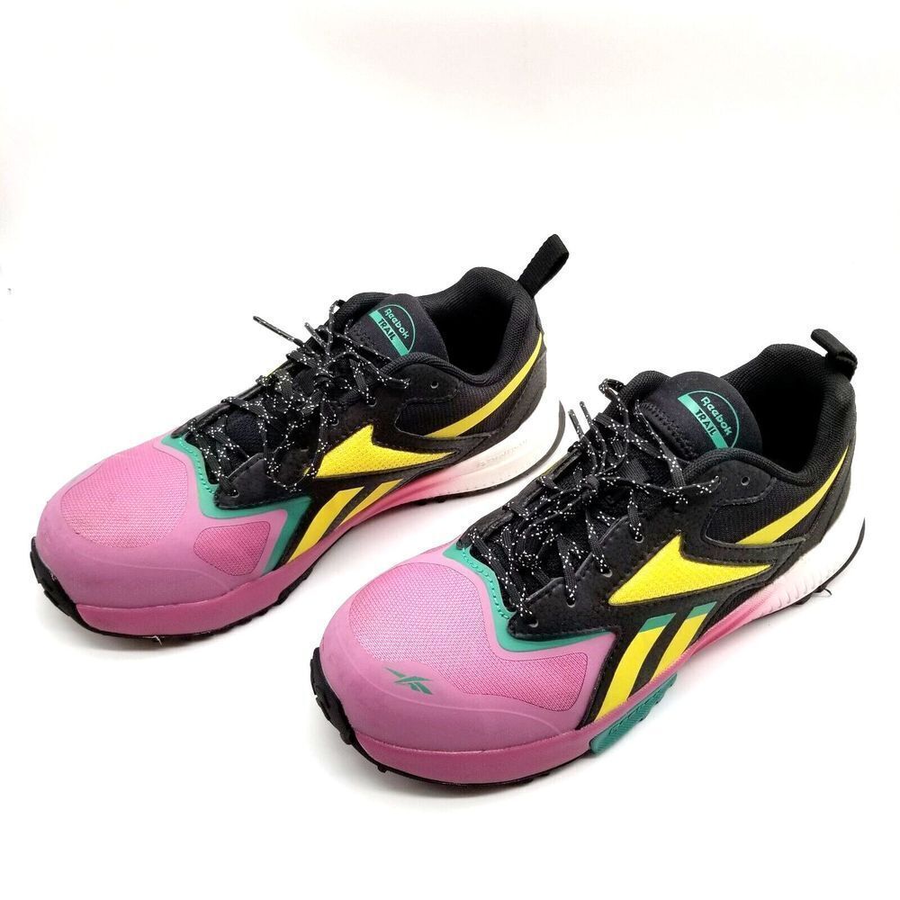 Reebok Women Work Lavante Trail 2 Work EH Comp Toe Shoes Size 9 Pink‎ Yellow